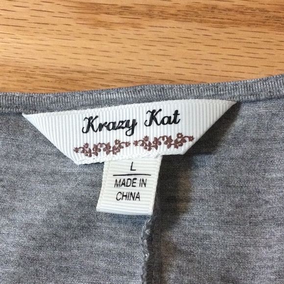 L Krazy Kat gray overlay knit dress - Picture 13 of 15